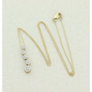 10k Yellow Gold .50 Carat Diamond Journey Necklace 18 inch chain